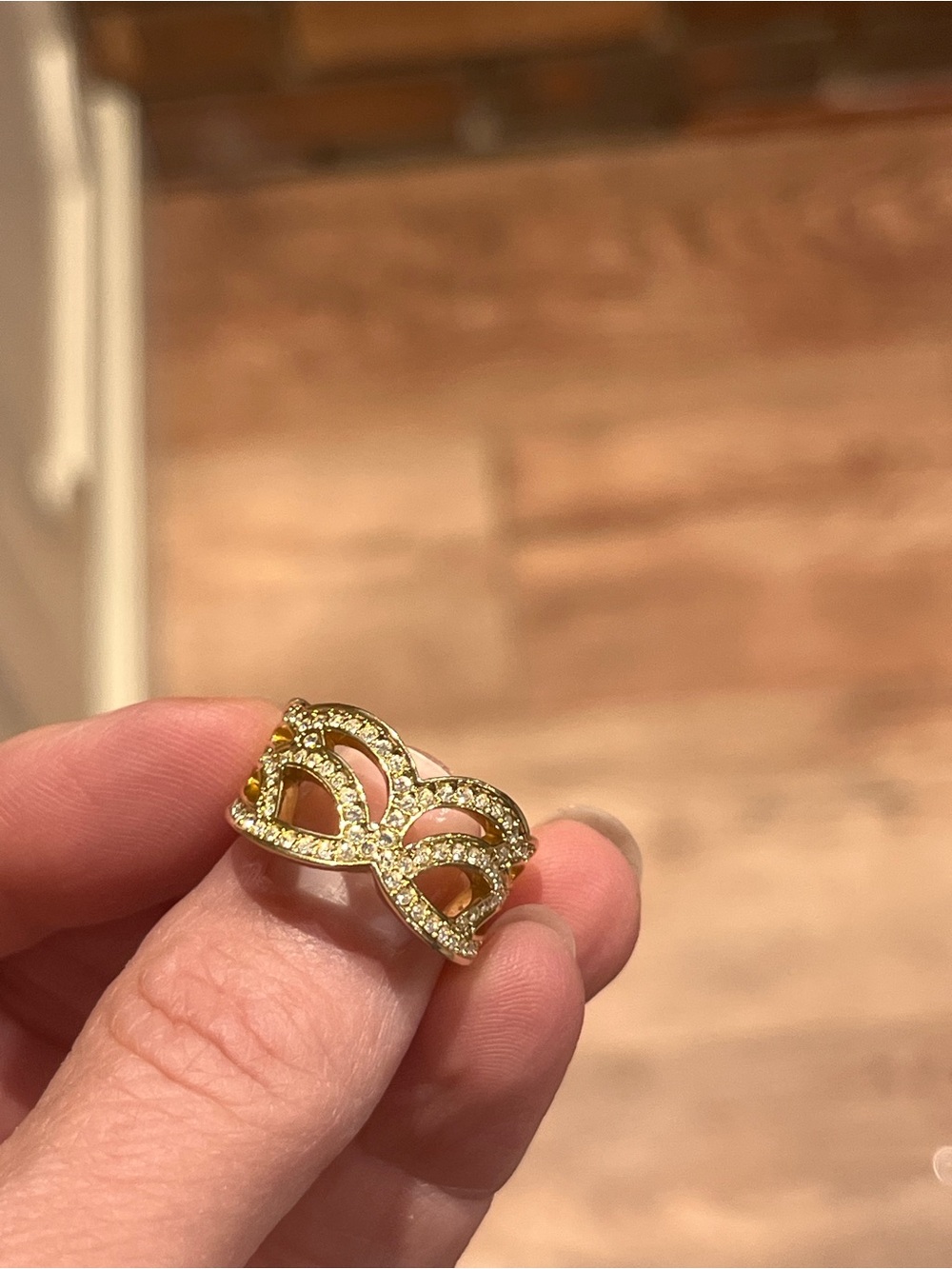 Swarovski Gold Crystal Pavé “Protect” Ring